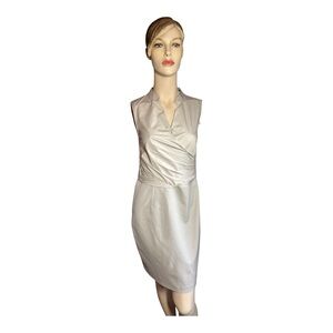 NWT Elie‎ Tahari Sleeveless Laken Dress, Color Light Sand, Size 4 (234)